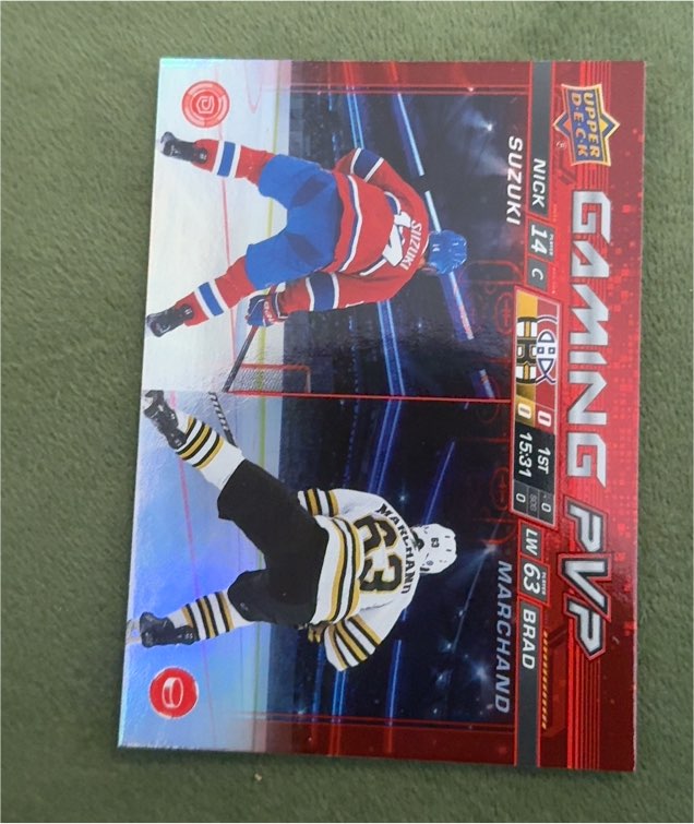 2024-25 Upper Deck Series 1 Gaming PVP #GPVP-3 Brad Marchand / Nick Suzuki — front