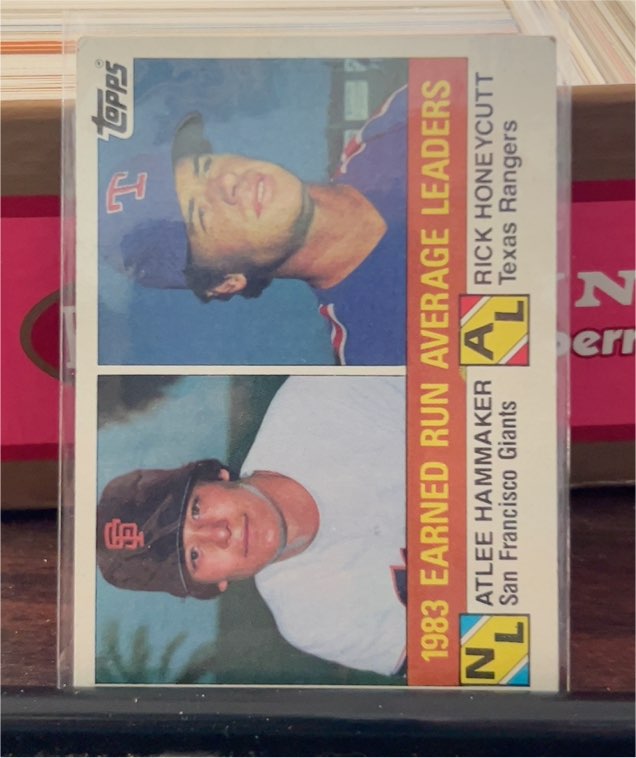 1984 Topps #137 1983 Earned Run Average Leaders Atlee Hammaker / Rick Honeycutt — front
