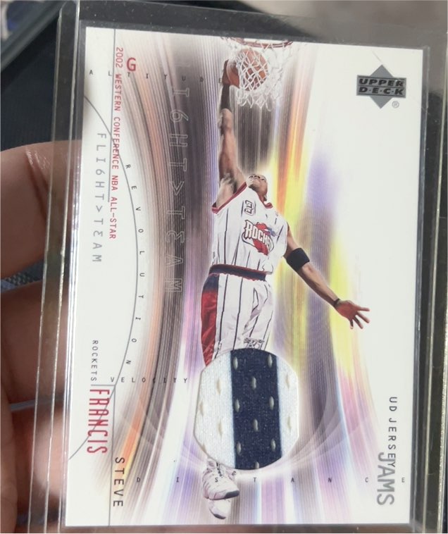 2001-02 Upper Deck Flight Team UD Jersey Jams #SF-J Steve Francis — front