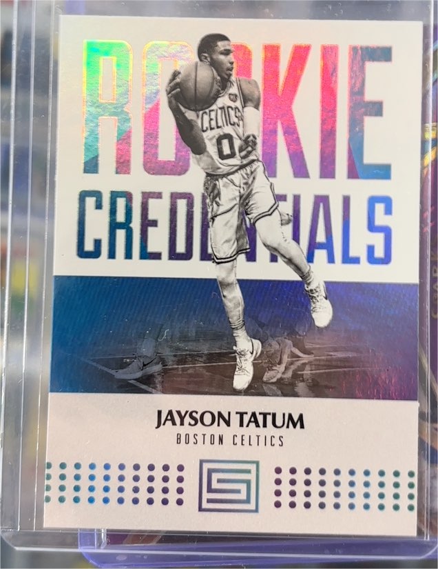 2017-18 Panini Status #18 Jayson Tatum Rookie Credentials — front