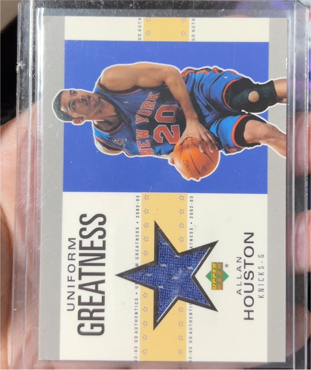 2002-03 Upper Deck Authentics Uniform Greatness #ALU Allan Houston — front