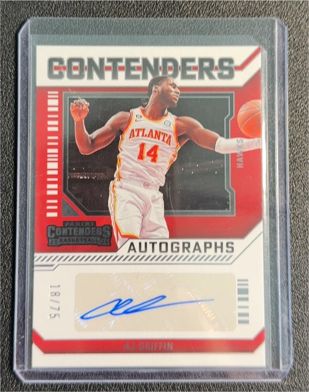 2023-24 Panini Contenders Contenders Autographs Red #CA-AJG AJ Griffin — front