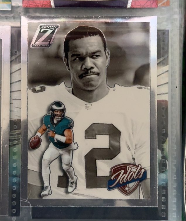 2024 Panini Zenith Idols #2 Jalen Hurts, Randall Cunningham — front
