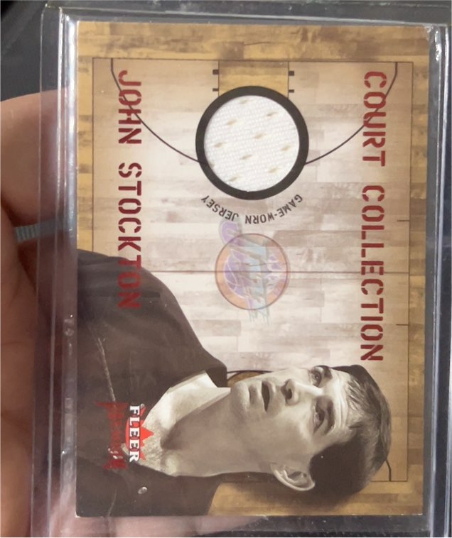 1994 Fleer Court Collection Game-Worn Jersey #CC-JS John Stockton — front