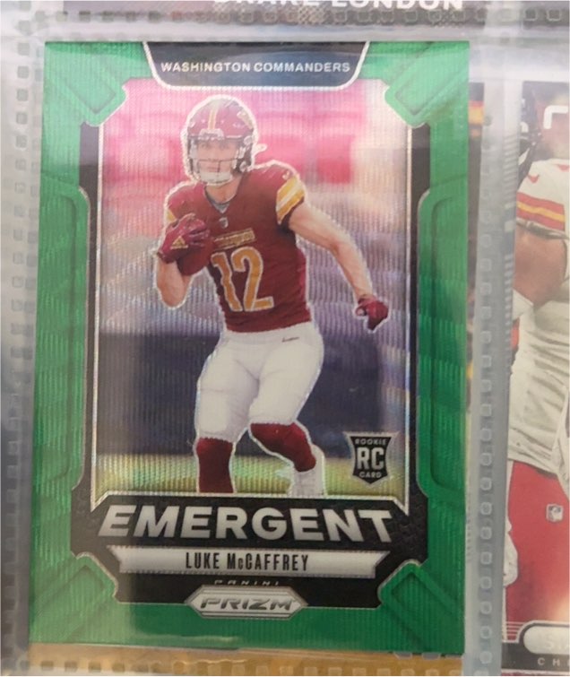 2024 Panini Prizm #14 Luke McCaffrey Emergent — front