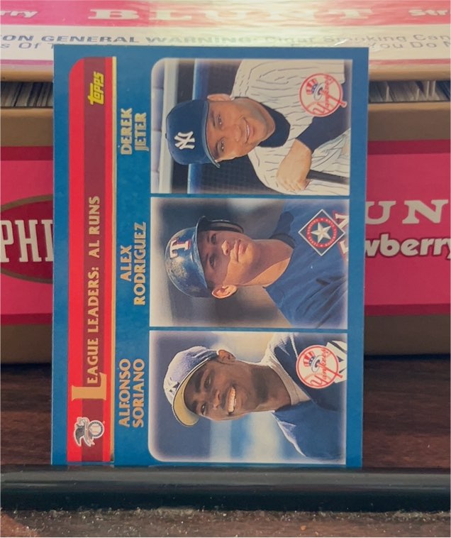 2003 Topps #338 American League Runs Scored Leaders — front