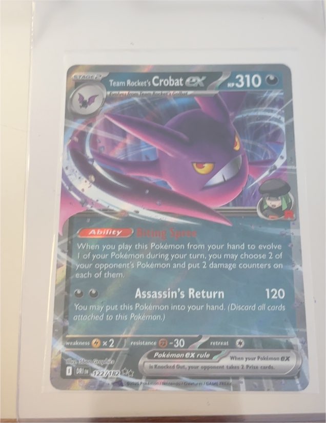 2025 Pokémon TCG Destined Rivals #122 Team Rocket's Crobat EX — front