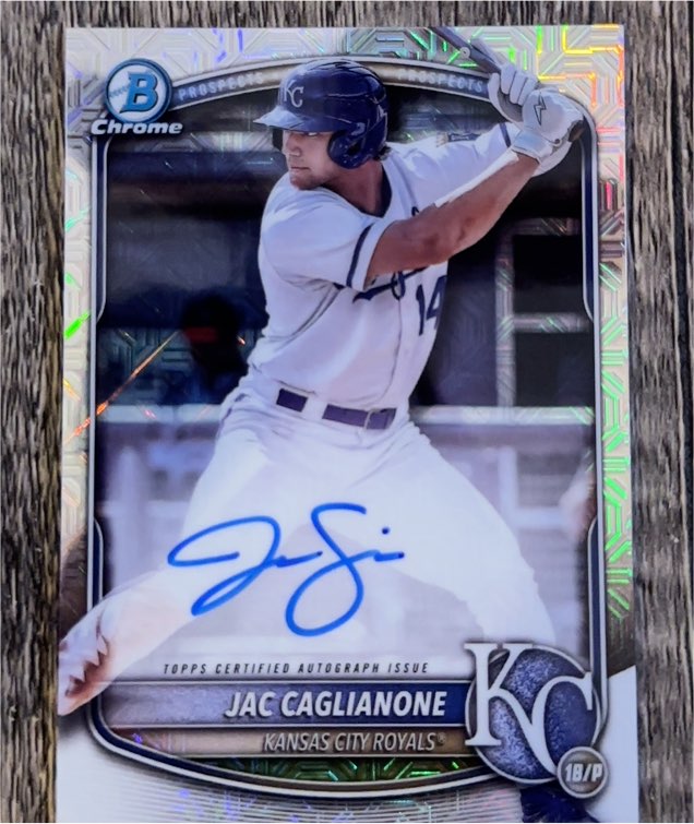 2025 Bowman Chrome Mega Box Mojo Autograph #BMA-JC Jac Caglianone — front