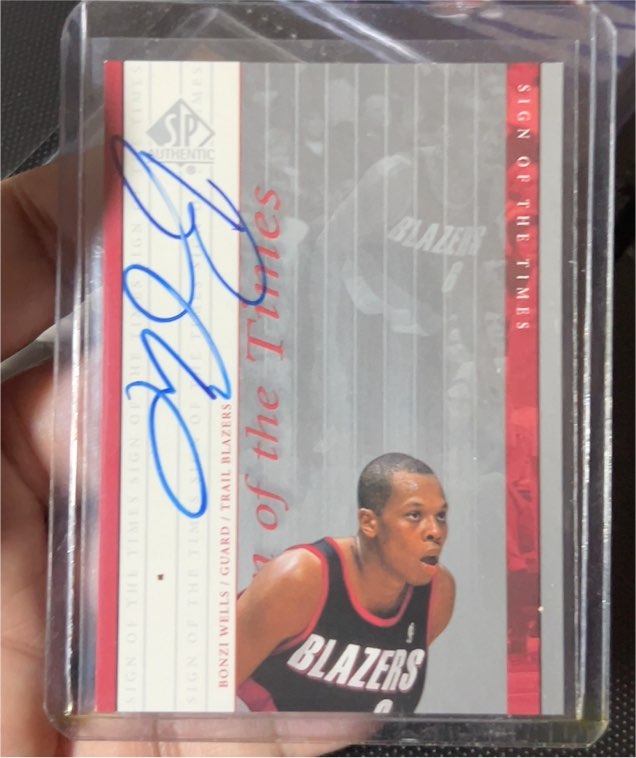 2000 Upper Deck SP Authentic Sign of the Times #BW Bonzi Wells — front
