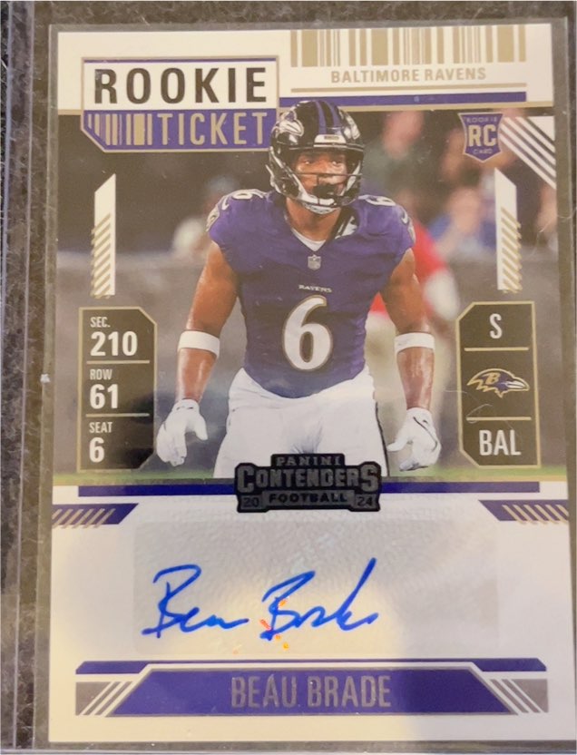 2024 Panini Contenders Football #6 Beau Brade Rookie Ticket — front