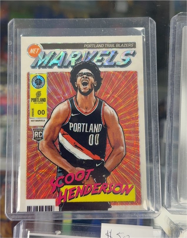 2023 Panini Hoops Premium Stock Retro Net Marvels #00 Scoot Henderson — front