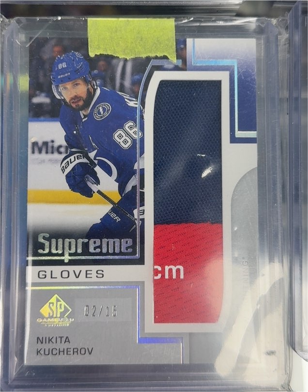 2024-25 Upper Deck SP Game Used Supreme Gloves #Supreme Gloves Nikita Kucherov — front