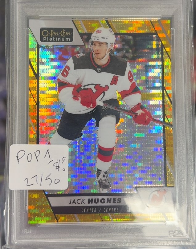 2020-21 O-Pee-Chee Platinum Jack Hughes — front