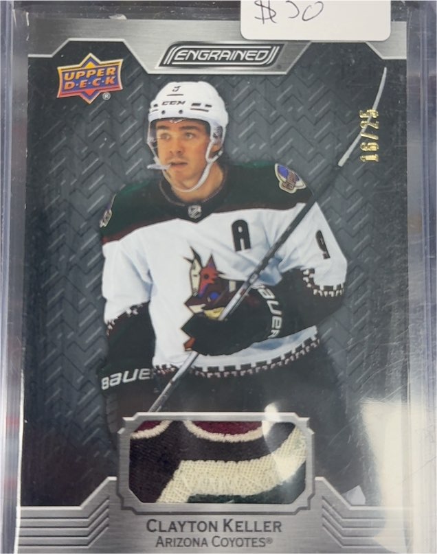 2019-20 Upper Deck Engrained Clayton Keller patch #/25 — front