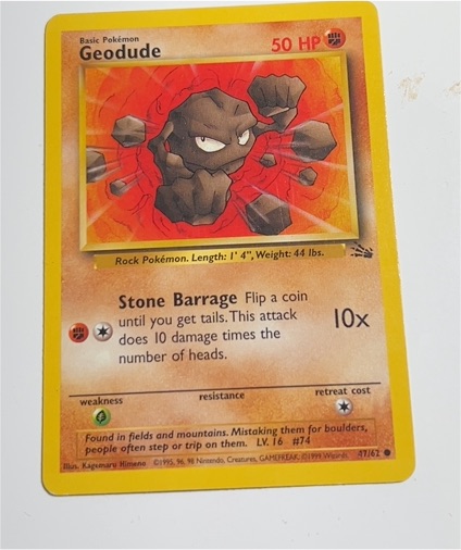 1999 Pokémon Fossil #47 Geodude — front