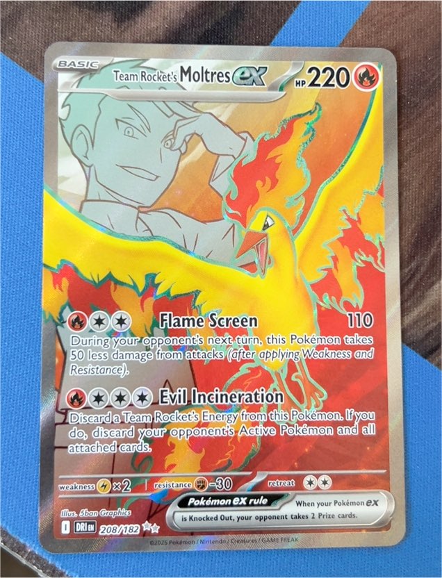 2025 Pokémon TCG Destined Rivals #208 Team Rocket's Moltres ex — front