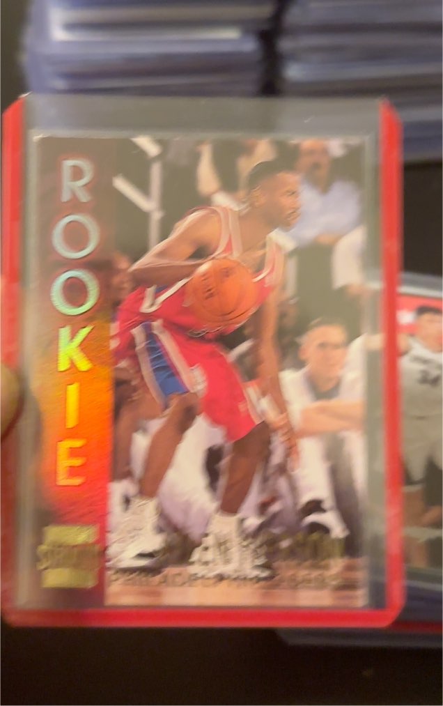 1996-97 Topps Stadium Club #R16 Allen Iverson Rookie Card — front