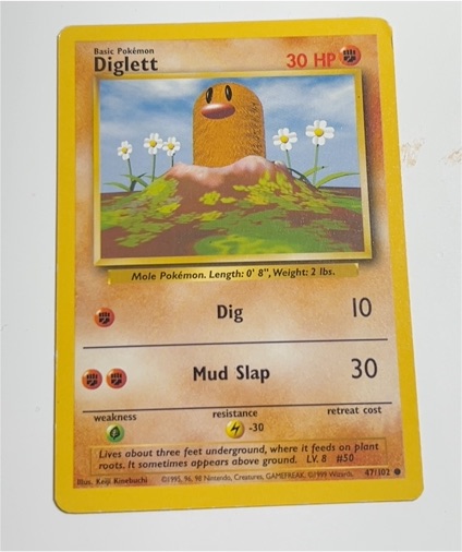 1999 Pokémon Base Set #47 Diglett — front