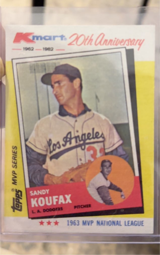 1982 Topps Kmart 20th Anniversary #4 Sandy Koufax — front