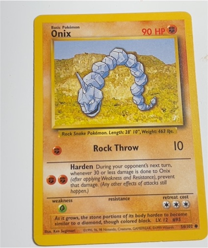 1999 Pokémon Base Set #56 Onix — front