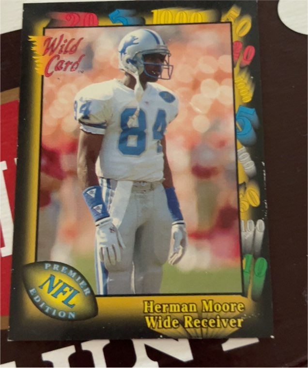 1991 Wild Card #106 Herman Moore — front