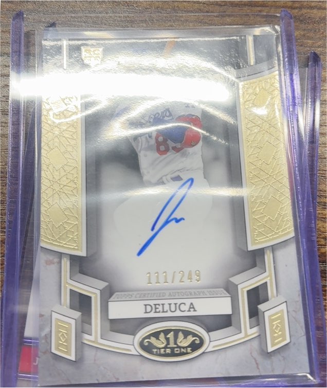 2024 Topps Tier One Break Out Autographs #111/249 Deluca — front