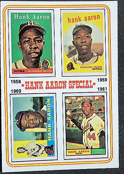 1974 Topps #3 Hank Aaron Special 1958-61 — front