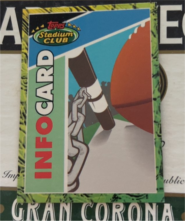 1993 Topps Stadium Club Info Card — front