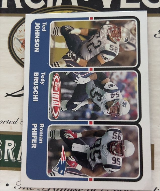 2003 Topps Total #349 Ted Johnson / Tedy Bruschi / Roman Phifer — front