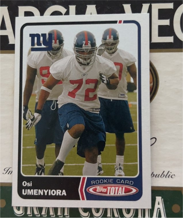 2003 Topps Total #464 Osi Umenyiora Rookie Card — front