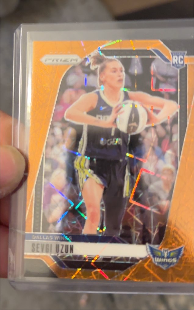 2024 Panini Prizm WNBA #92 Sevgi Uzun Rookie Cracked Ice Dallas Wings RC — front