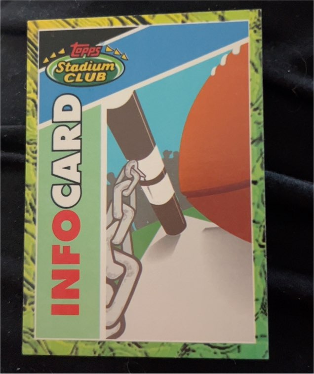 1993 Topps Stadium Club Info Card — front