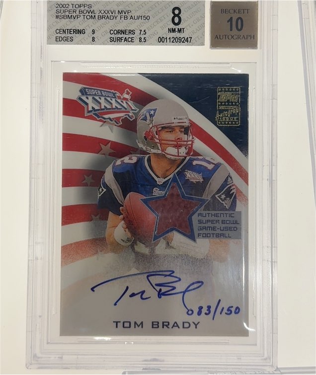 2002 Topps Super Bowl XXXVI MVP #SBMVP Tom Brady — front