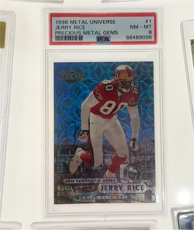 1998 Metal Universe #1 Jerry Rice Precious Metal Gems — front