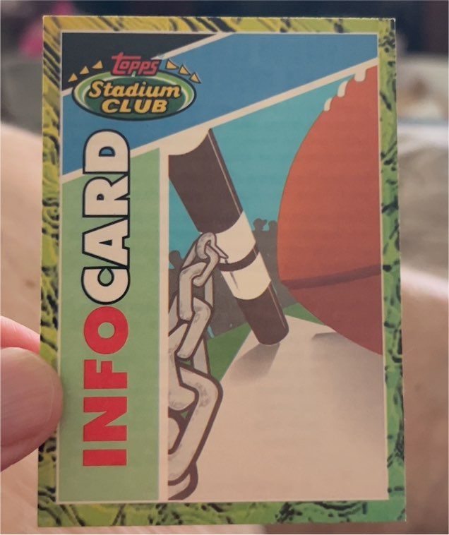 1993 Topps Stadium Club Info Card — front