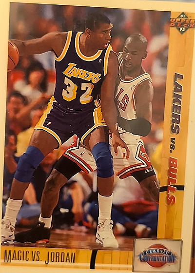 1991-92 Upper Deck #34 Magic vs. Jordan — front