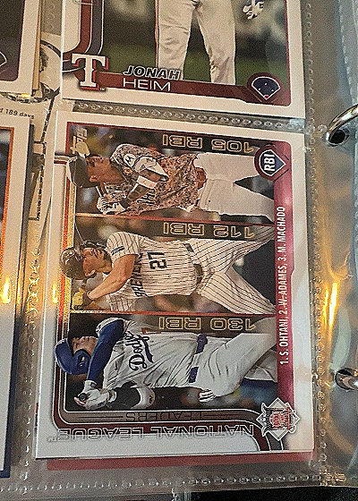 2025 Topps #86 Shohei Ohtani / Willy Adames / Manny Machado NL RBI Leaders — front