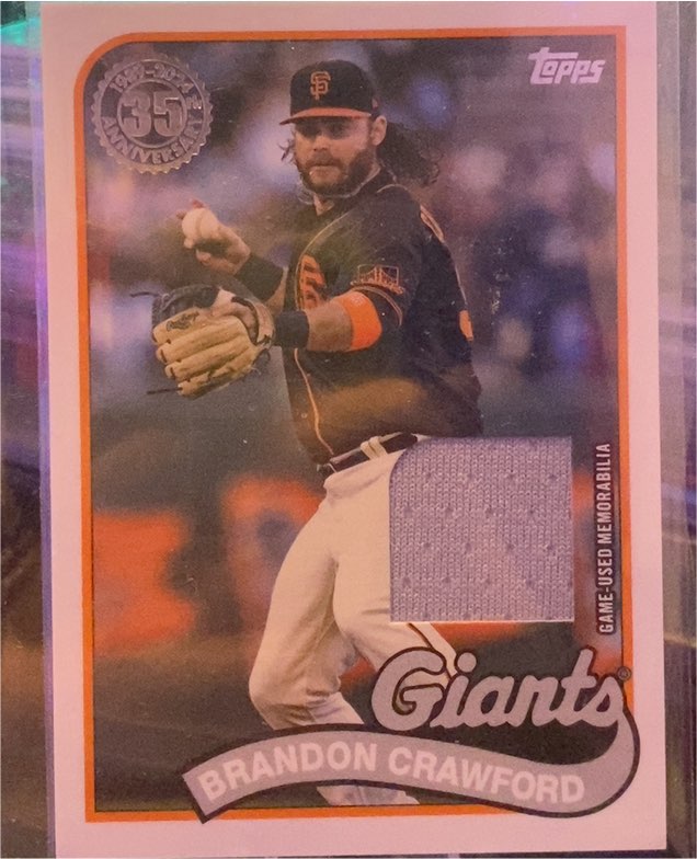 2024 Topps Series 1 1989 Topps Relic #89BR-BC Brandon Crawford — front