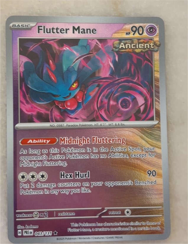 2025 Pokémon Prismatic Evolutions #043 Flutter Mane — front