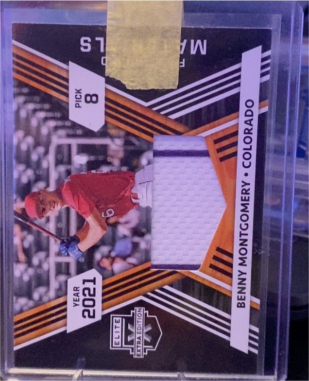 2021 Panini Elite Extra Edition #FRM-BM Benny Montgomery First Round Materials — front
