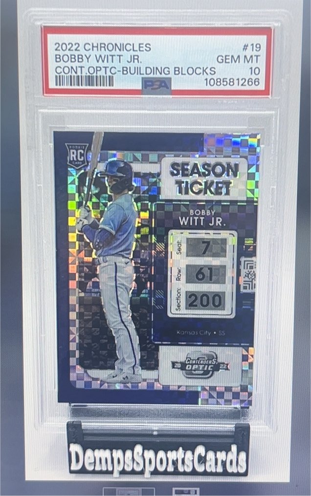 2022 Panini Chronicles Contenders Optic Building Blocks #19 Bobby Witt Jr. — front