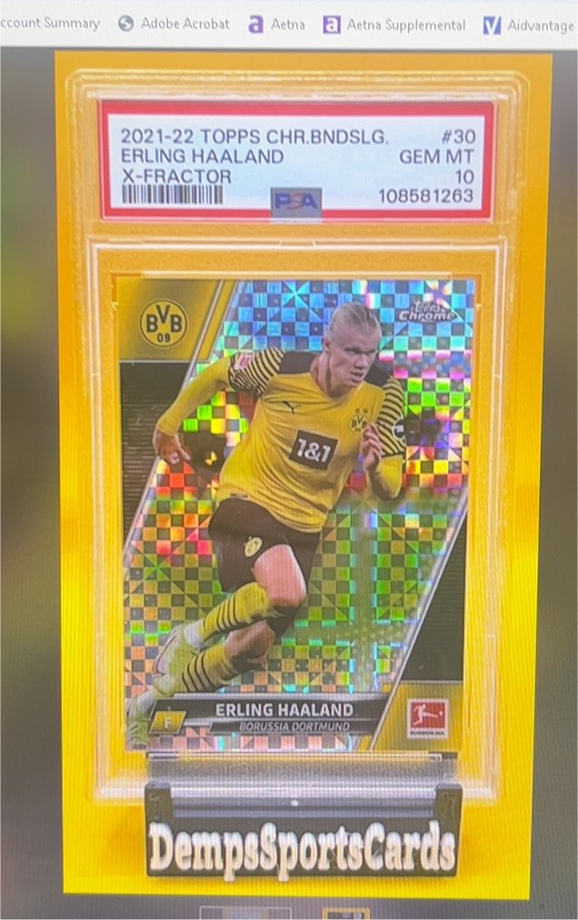 2021-22 Topps Chrome Bundesliga #30 Erling Haaland X-Fractor — front