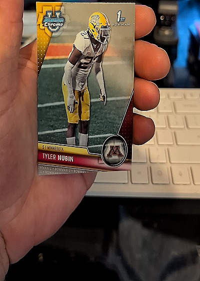2023 Bowman University Chrome #123 Tyler Nubin — front