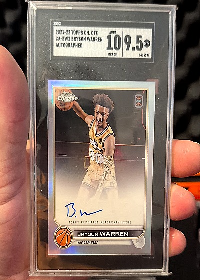 2022-23 Topps Chrome OTE Autograph #CA-BW1 Bryson Warren YNG Dreamerz — front