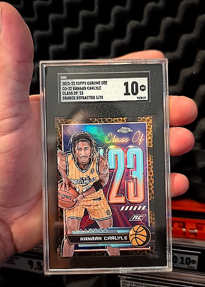 2022-23 Topps Chrome OTE C0-22 Kanaan Carlyle Class Of '23 Orange Refractor 5/25 — front