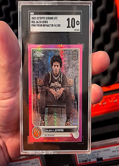 2022-23 Topps Chrome OTE #26 Jalen Lewis Pink Prism Refractor — front