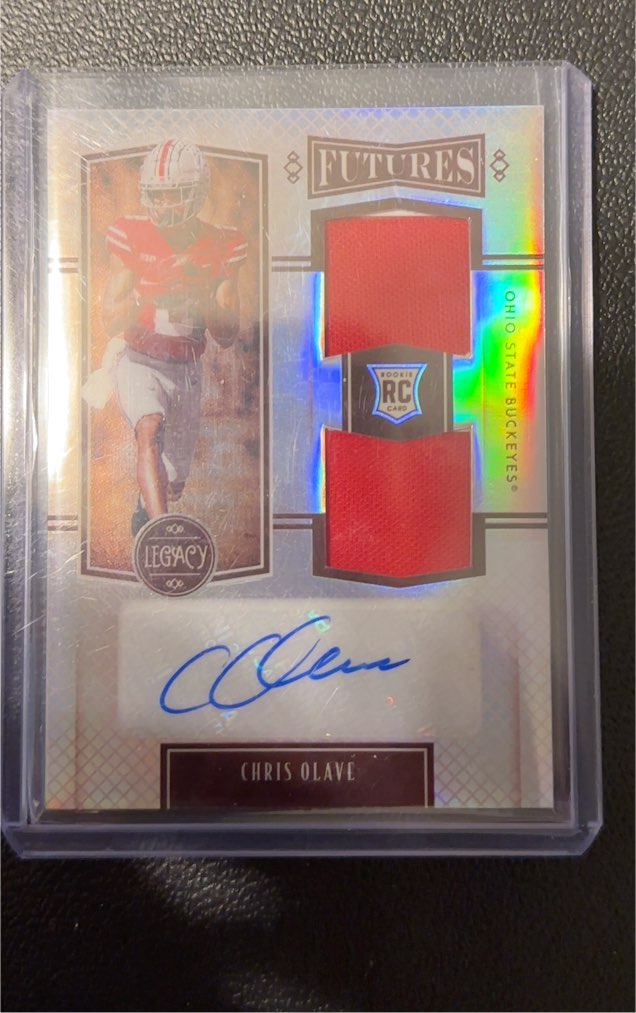 2022 Panini Legacy Futures Dual Patch Autograph Silver Chris Olave — front
