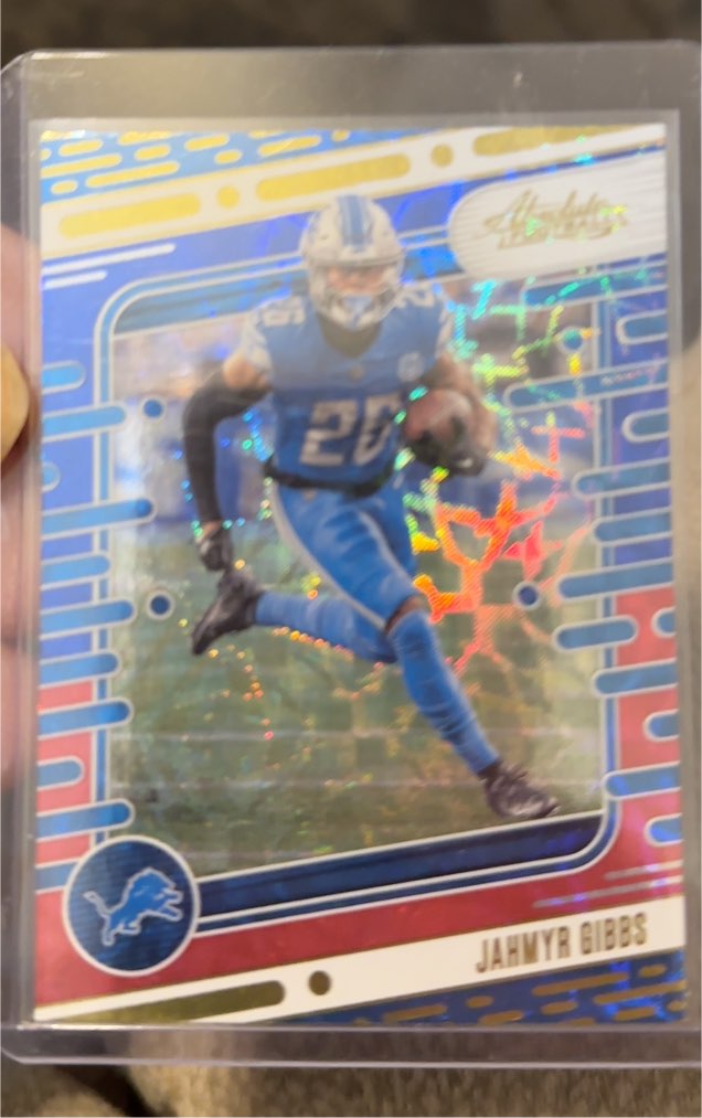 2024 Panini Absolute Football Holiday Red Blue #36 Jahmyr Gibbs — front