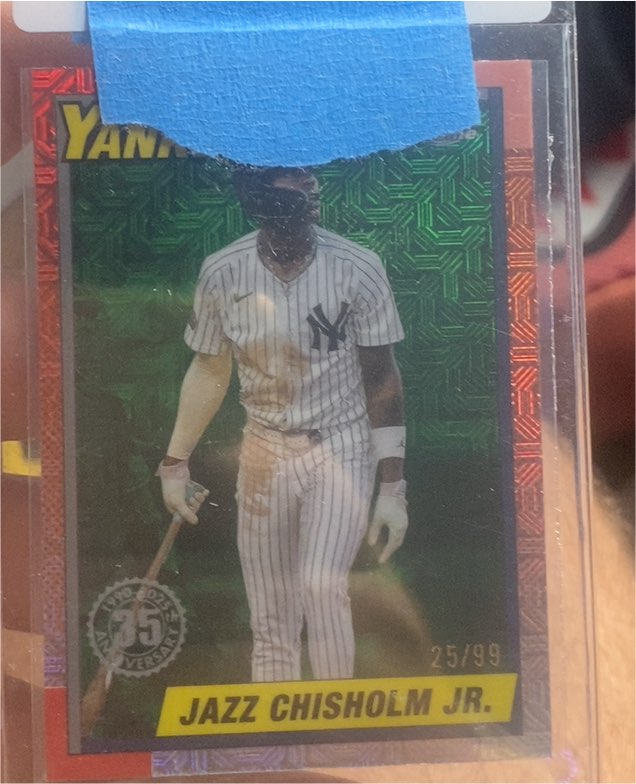 2025 Topps Series 1 Jazz Chisholm Jr. #T90C-18 1990 Silver Pack Mojo Yankees — front