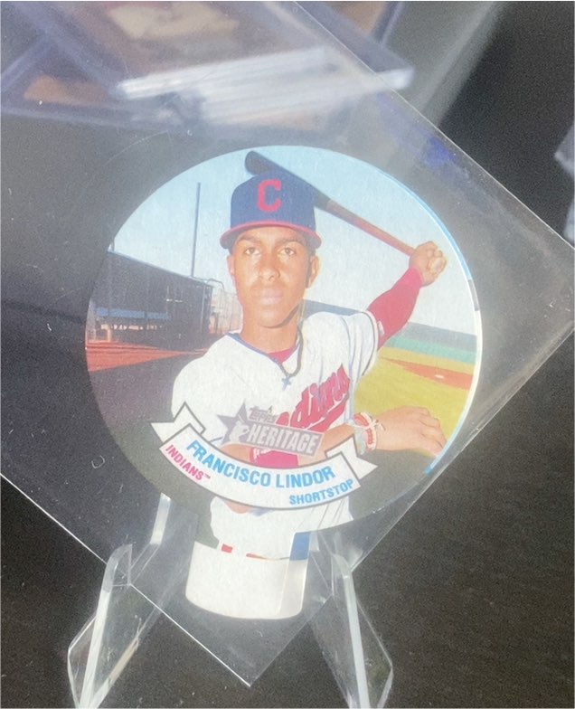2019 Topps Heritage Baseball Stars Candy Lid #8 Francisco Lindor — front